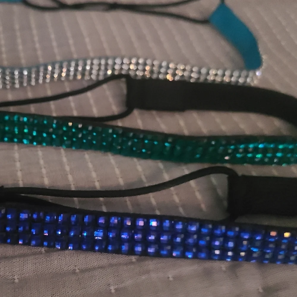 3 bling rhinestone headbands